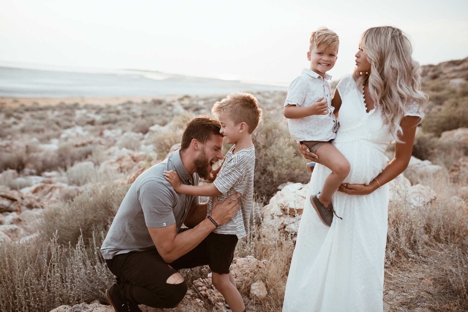 white maternity beach dress